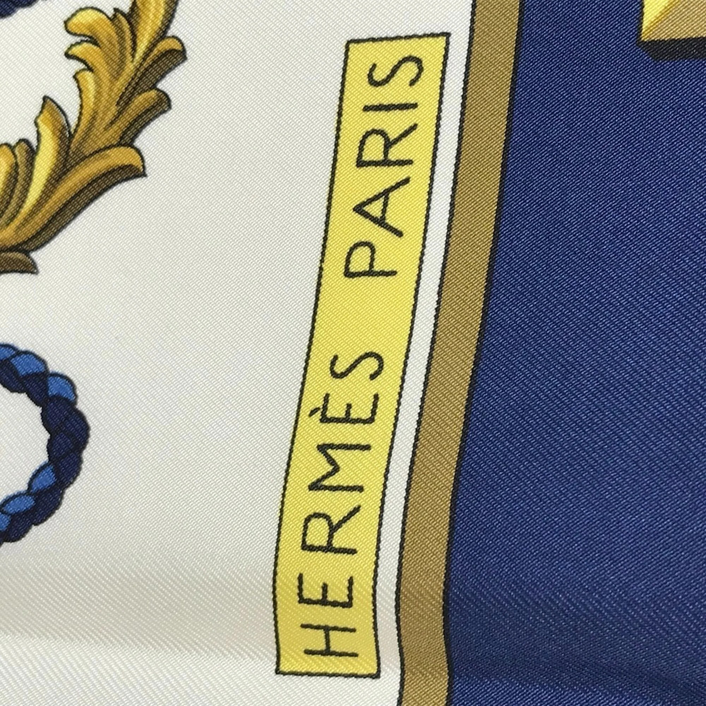 HERMES Authentic White Silk Scarf - Picture 3 of 10